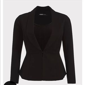 Torrid Peplum Luxe Point Black Blazer